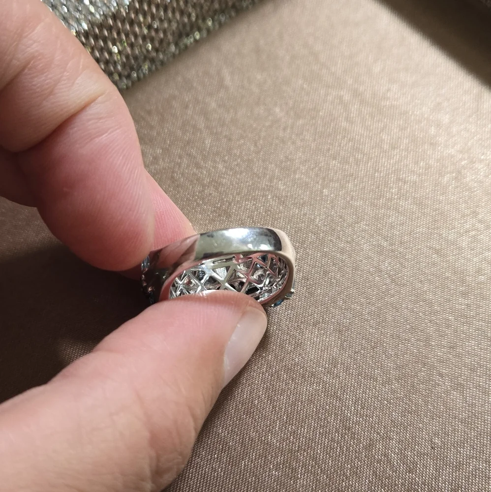 Sterling Topaz Aquamarine Amethyst Ring